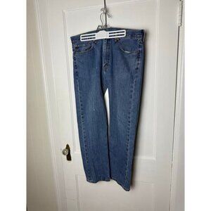 Levi's 505 Jeans Men's 36 X 30 Medium Wash Blue Denim Straight Leg Relaxed Fit